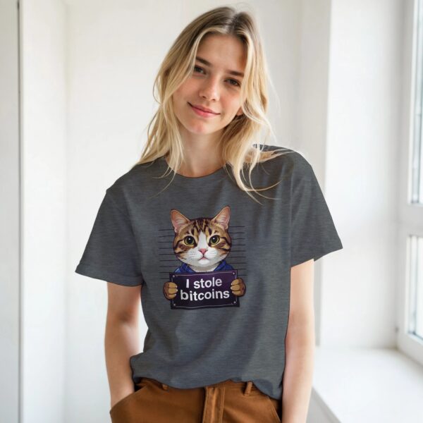 lustiges Bitcoin T-Shirt I Stole Bitcoins Mugshot