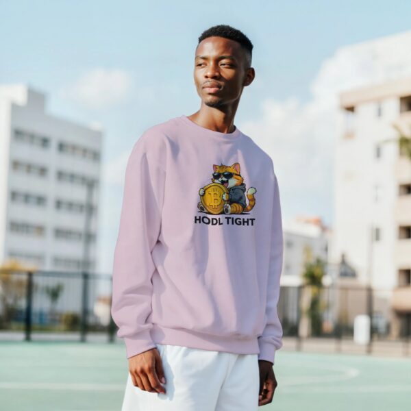 lustiges Krypto Sweatshirt HODL TIGHT Bitcoin Katze