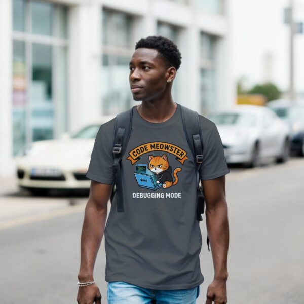 Lustiges Hacker T-Shirt für Entwickler Code Meowster Katze
