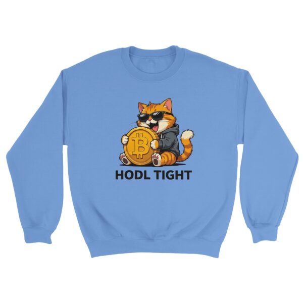 lustiges Krypto Sweatshirt HODL TIGHT Bitcoin Katze