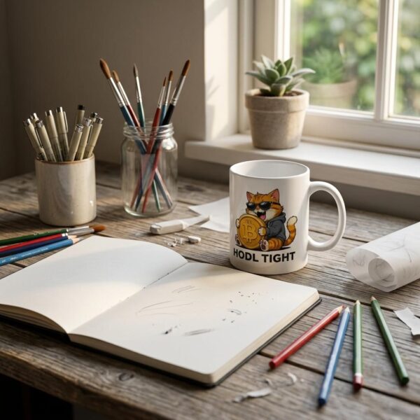 Bitcoin Kaffeetasse "HODL TIGHT" – Lustiges Krypto Geschenk