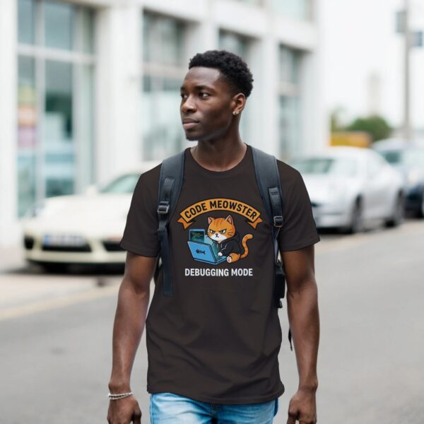 Lustiges Hacker T-Shirt für Entwickler Code Meowster Katze